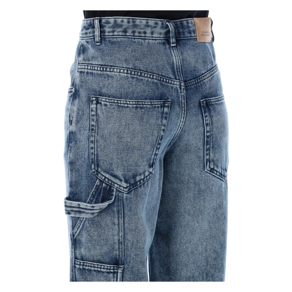 Isabel Marant Étoile Lichtblauwe Cargo Jeans Hoge Taille Blue Dames