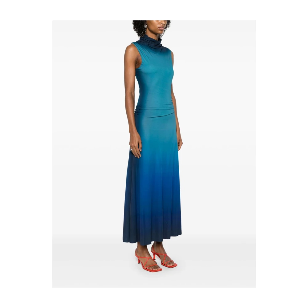 Simkhai Chromatisch Teal Ombre Mouwloze Midi Jurk Blue Dames