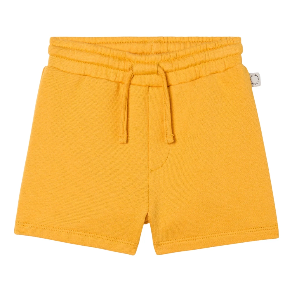 Stella Mccartney Unisex Kids Yellow Shorts, 9 M, Embroidered Jersey Shorts