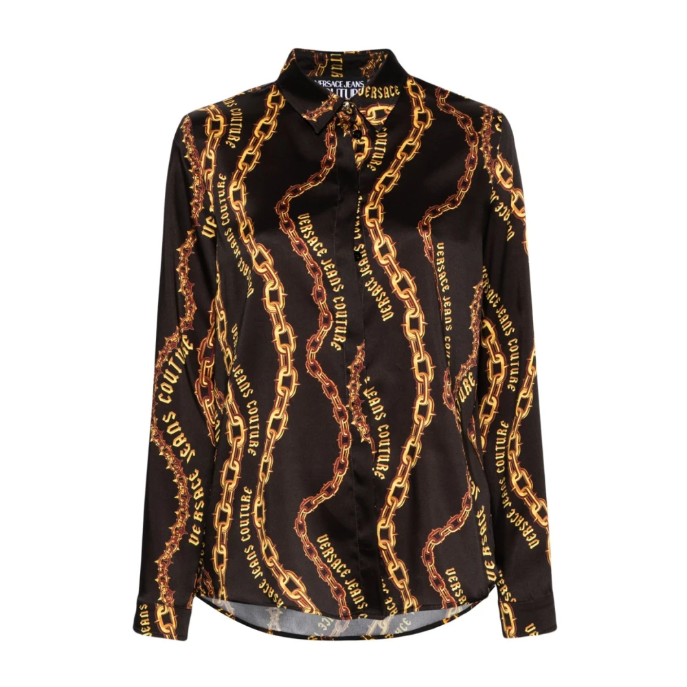 Versace Jeans Couture Zwarte Shirt voor Vrouwen Elegante Stijl Multicolor Dames