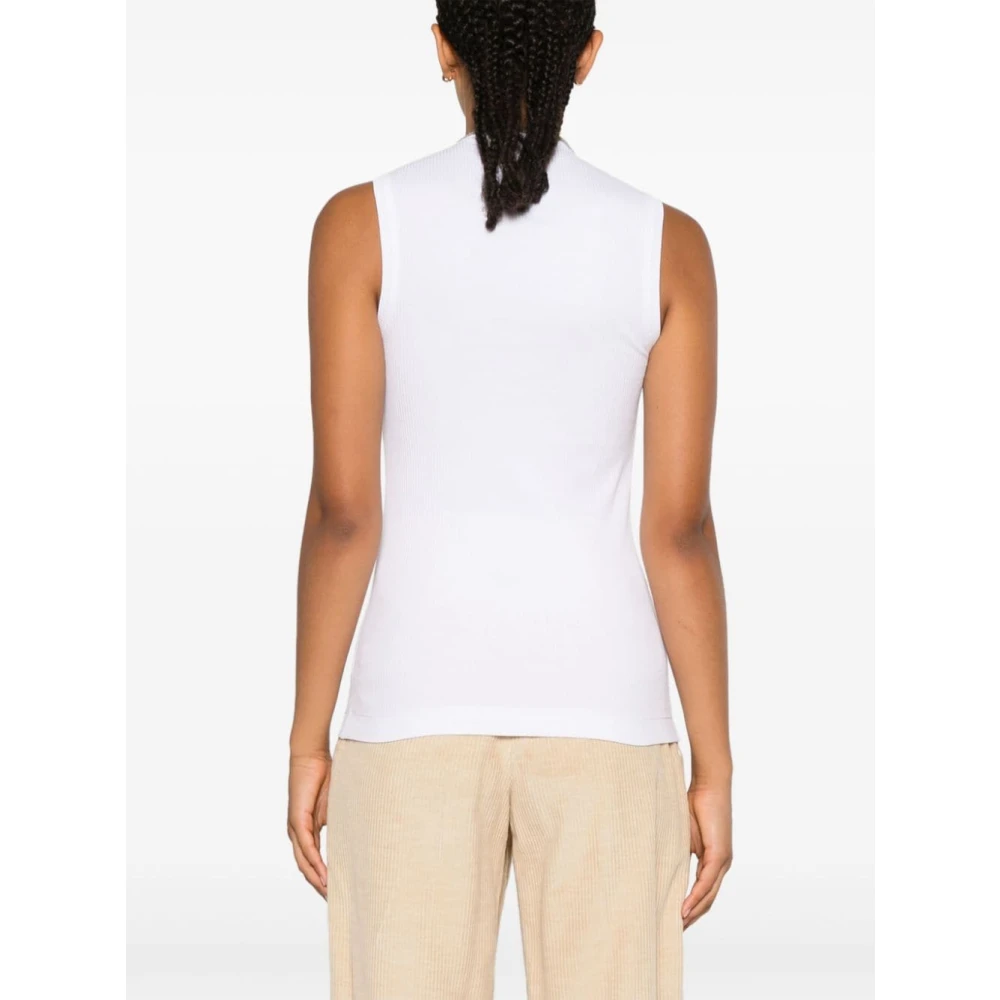 BRUNELLO CUCINELLI Witte Mouwloze Top met Monili Detail White Dames
