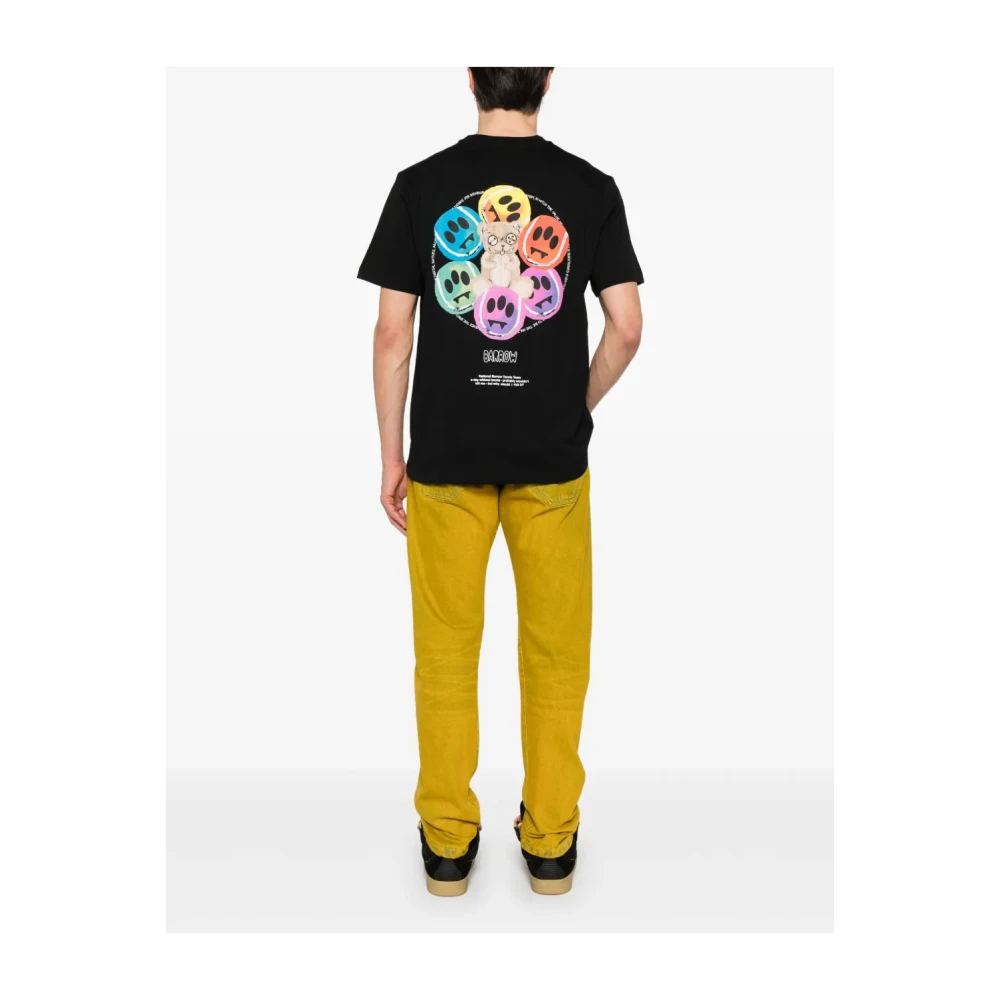 Barrow Zwarte Crew Neck T-shirt met Logo Black Heren