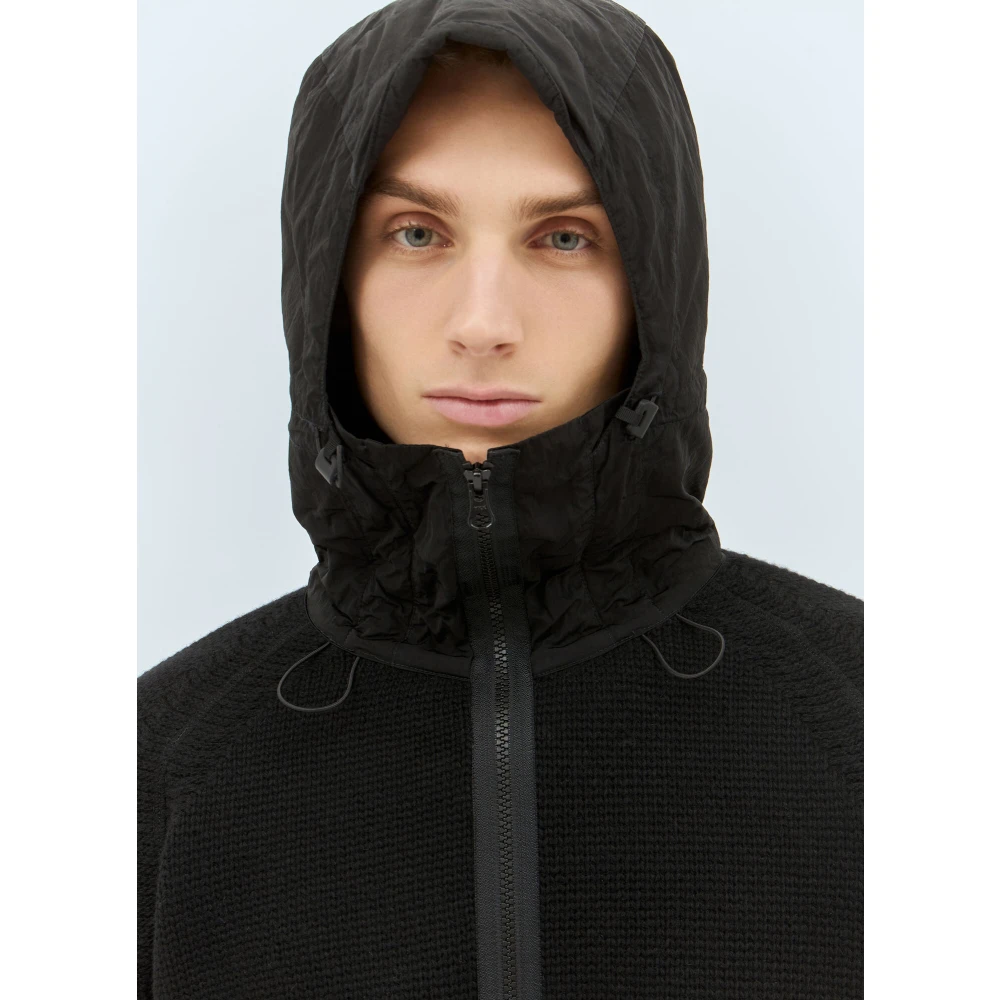 C.P. Company Gebreide cardigan met capuchon Black Heren