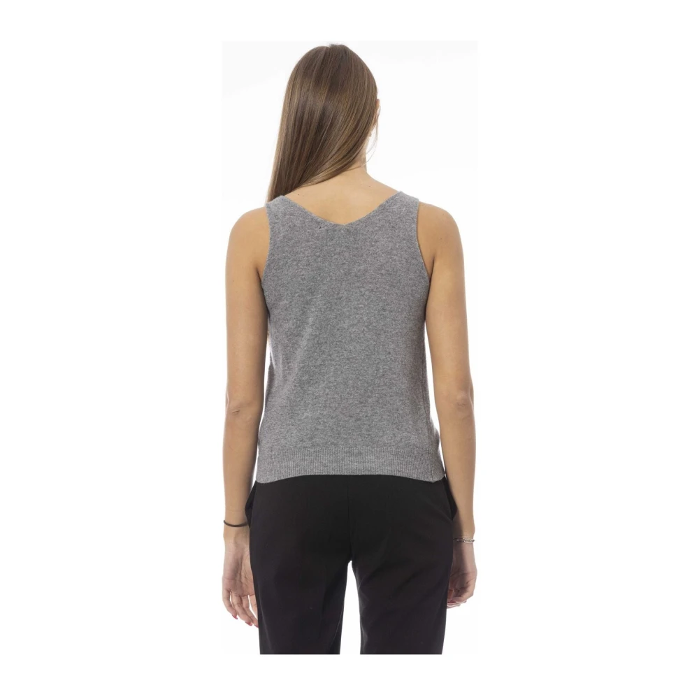 Baldinini Geribbelde Tanktop Trend Volterra Gray Dames