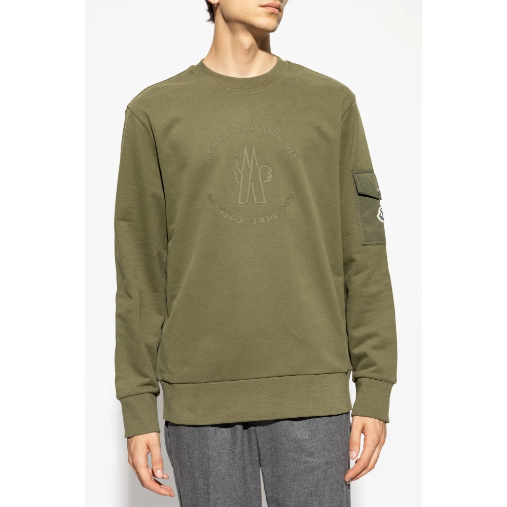 Moncler Sweatshirt met logo Green Heren