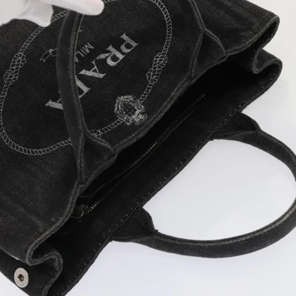 Prada Vintage Pre-owned Canvas handbags Black Dames