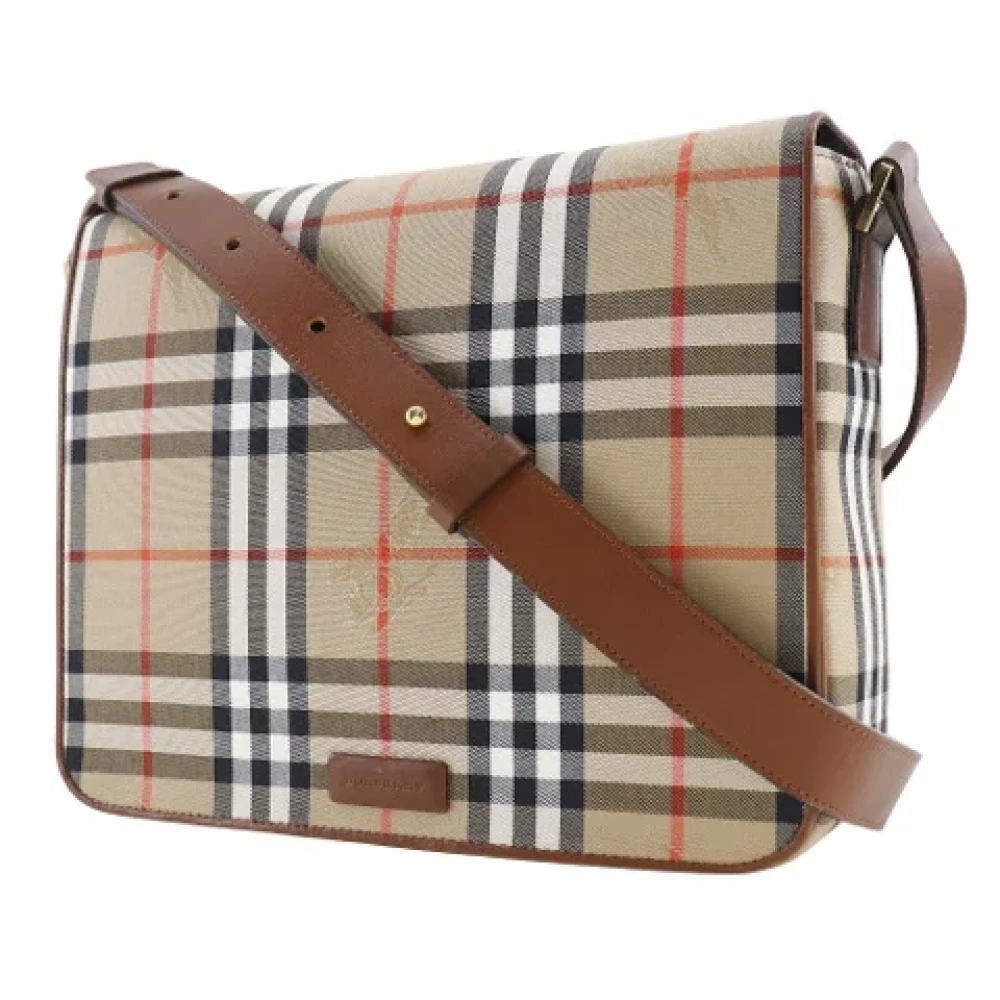 Burberry Vintage Pre-owned Canvas shoulder-bags Beige Dames