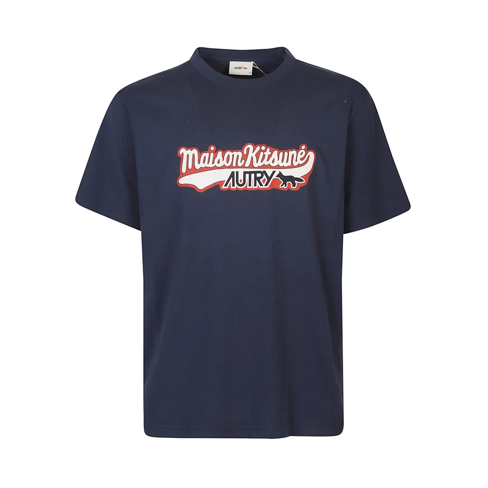 Autry Men's Blue T-Shirts, L, Per Maison Kitsune T-Shirt