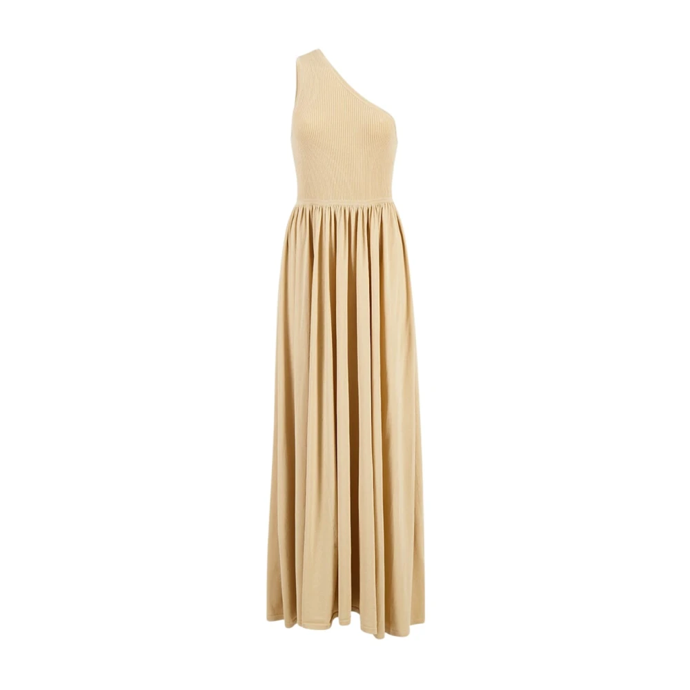 Zimmermann Women's Yellow Maxi Dresses, S, Metallic Asymmetric Maxi Dress