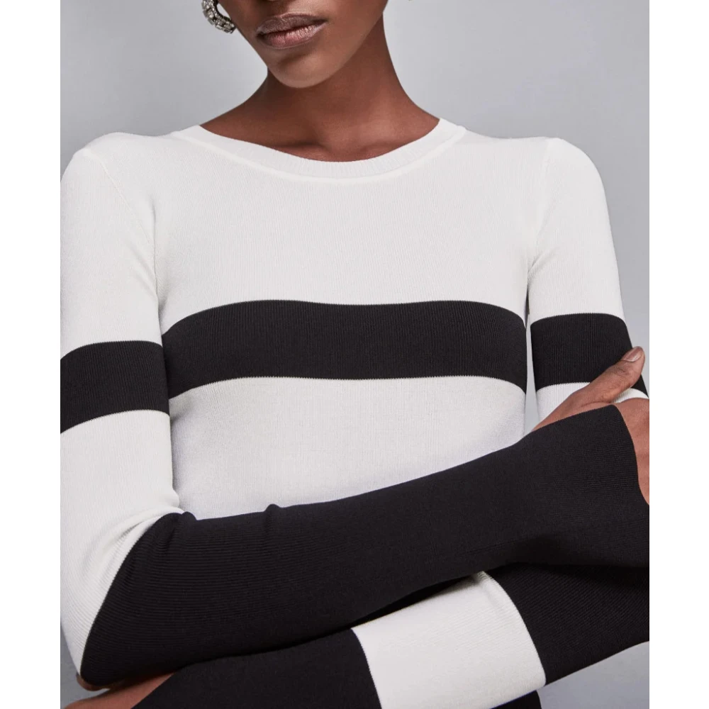 PATRIZIA PEPE Gebreide Jurk met Split White Dames