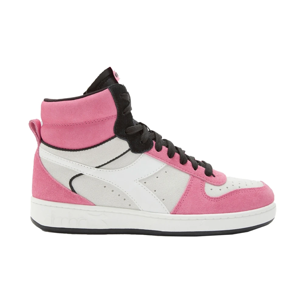 Diadora Women's Pink Suede High Top Basketball Sneaker - Sneakers - 8 Uk - Shoes