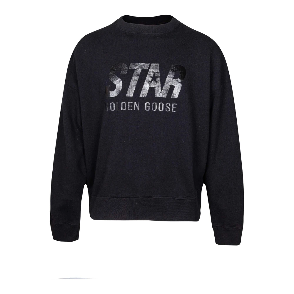 Golden Goose Zwarte Katoenen Crewneck Sweatshirt met Logo Black Dames