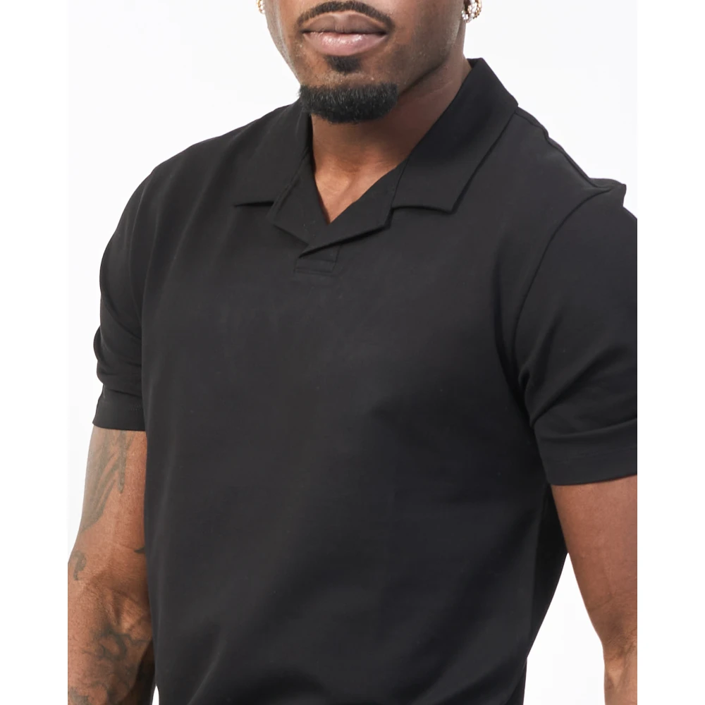 Hugo Boss Zwarte katoenen poloshirt regular fit Black Heren