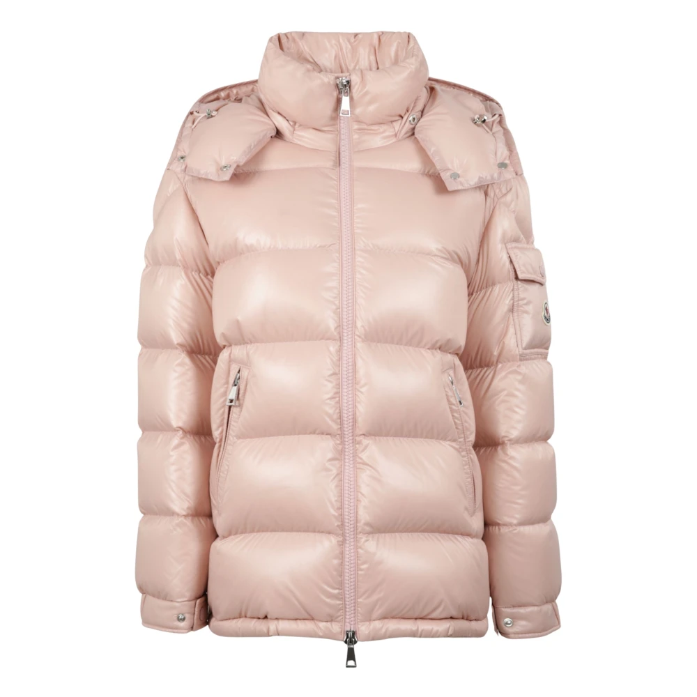 Moncler , Winter Jackets, Female, Pink, 2XL, Maire Hooded Short Down Jacket