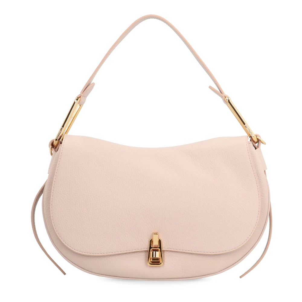 Coccinelle Zachte leren handtas met draaislot Pink Dames