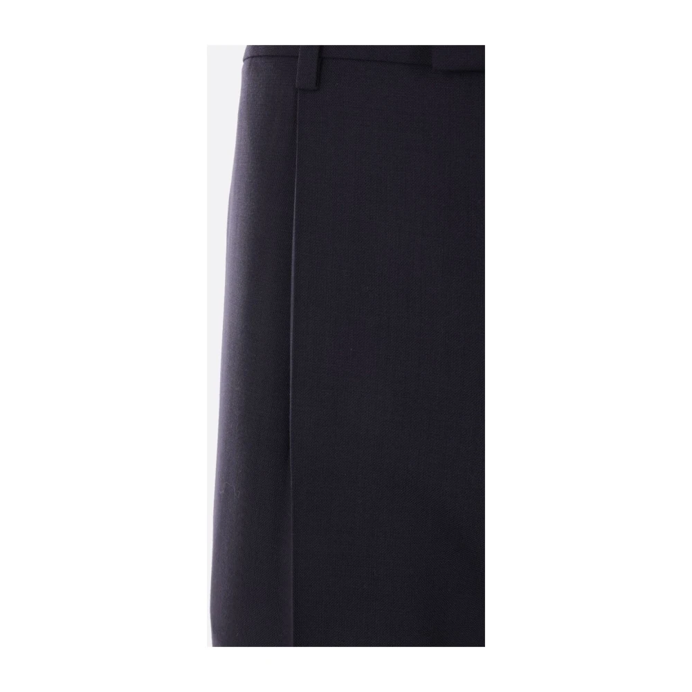 Lardini Blauwe wollen broek met voor sluiting Blue Heren