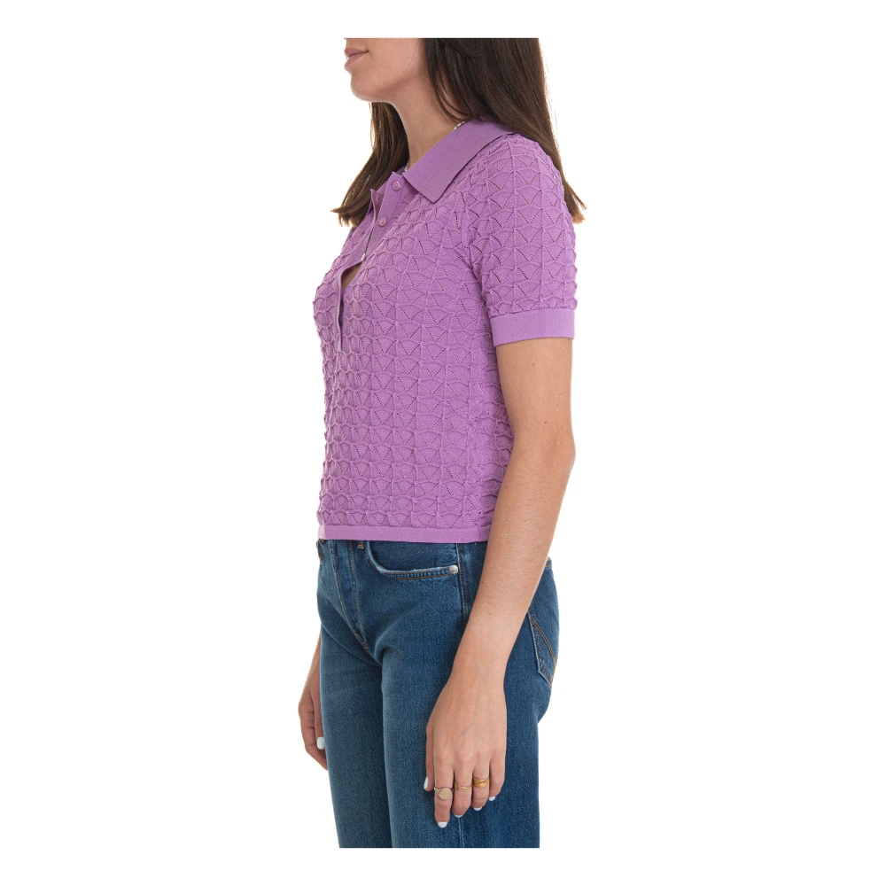 Suncoo Korte mouw polo in punto canestro Purple Dames