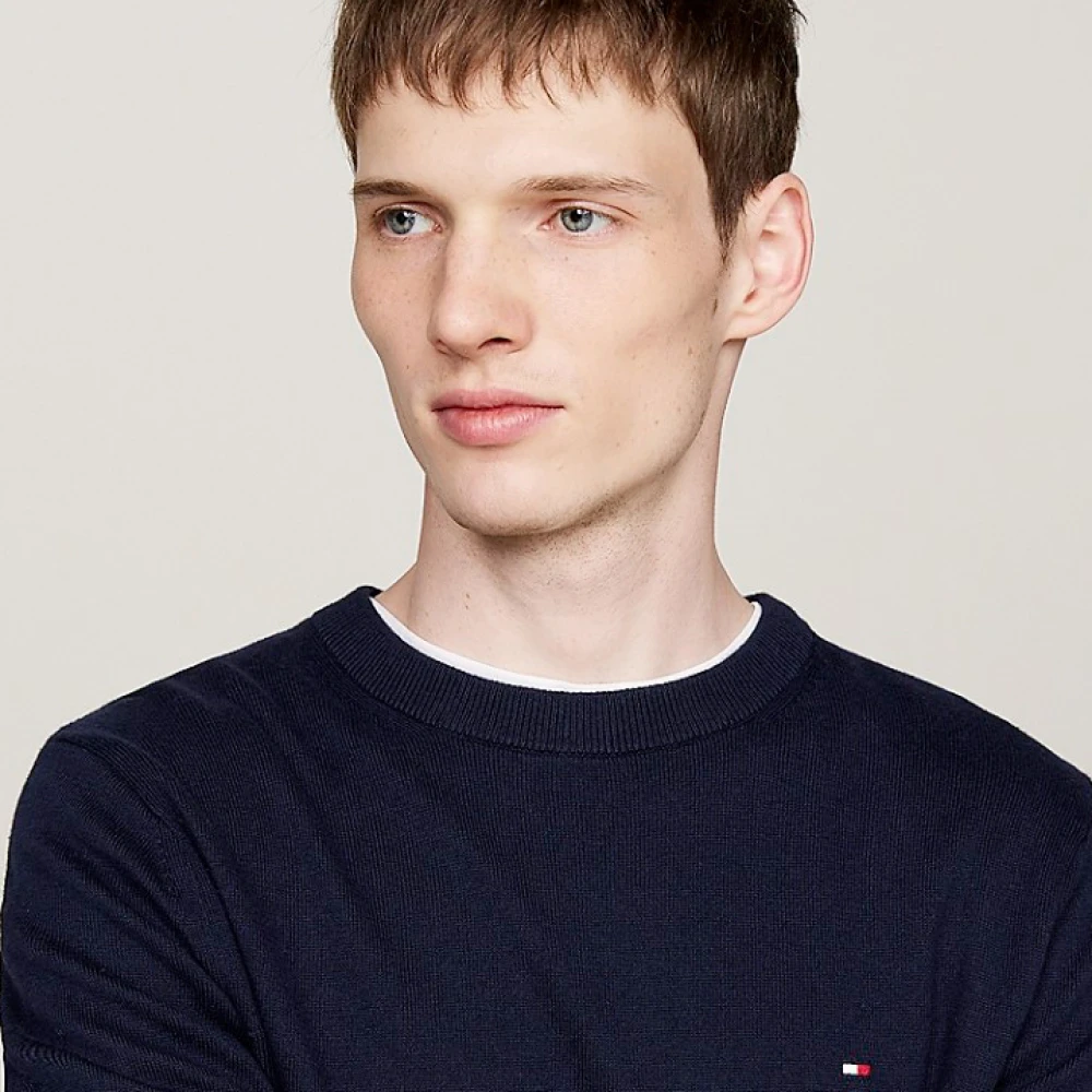 Tommy Hilfiger Blauwe Gebreide Trui Regular Fit Blue Heren