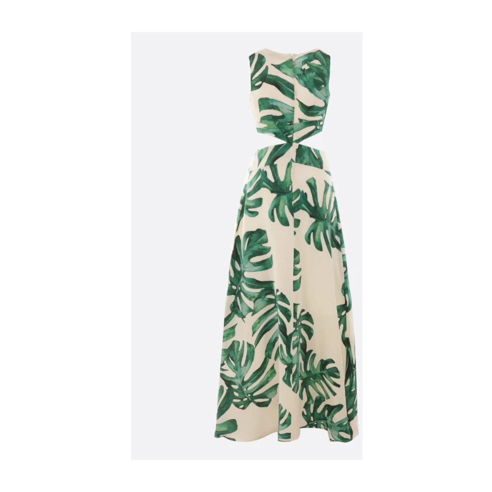 Raquel Diniz Wild Jungle Mouwloze Linnen Zijden Jurk Multicolor Dames