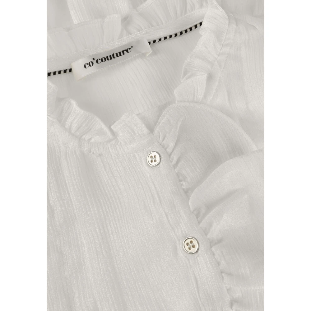 Co'Couture Melina Frill Shirt Elegante Witte Blouse White Dames