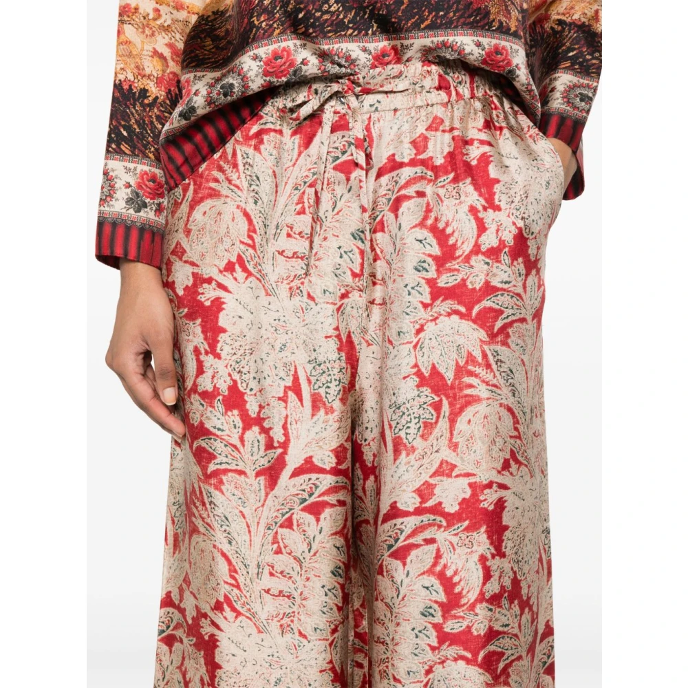 Pierre-Louis Mascia Rode Grafische Print Elastische Broek Multicolor Dames