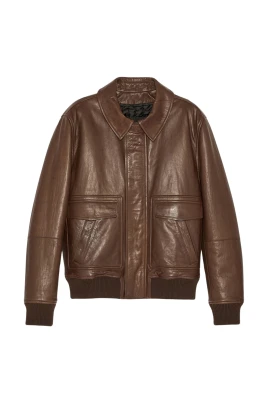 Läder Aviator Jacka