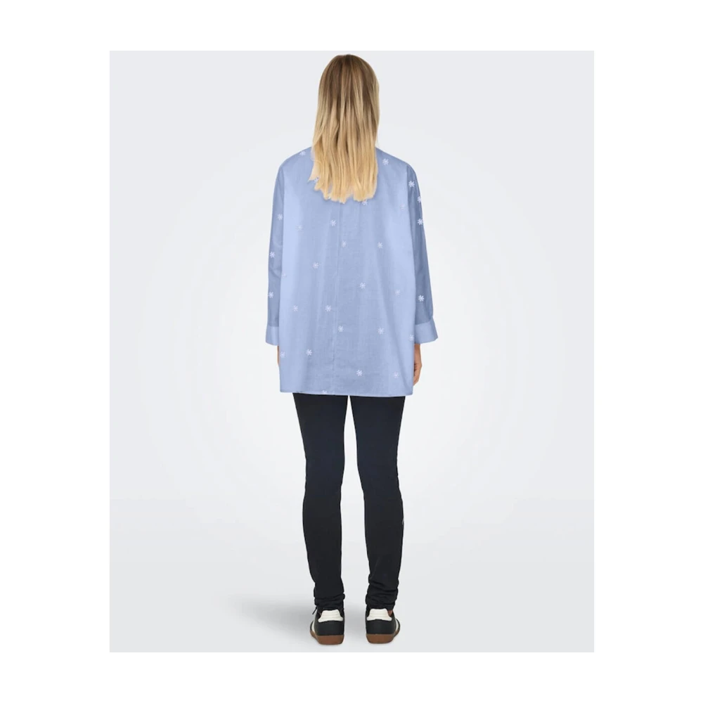 Only Lina Grace LS EMB Shirt Blue Dames