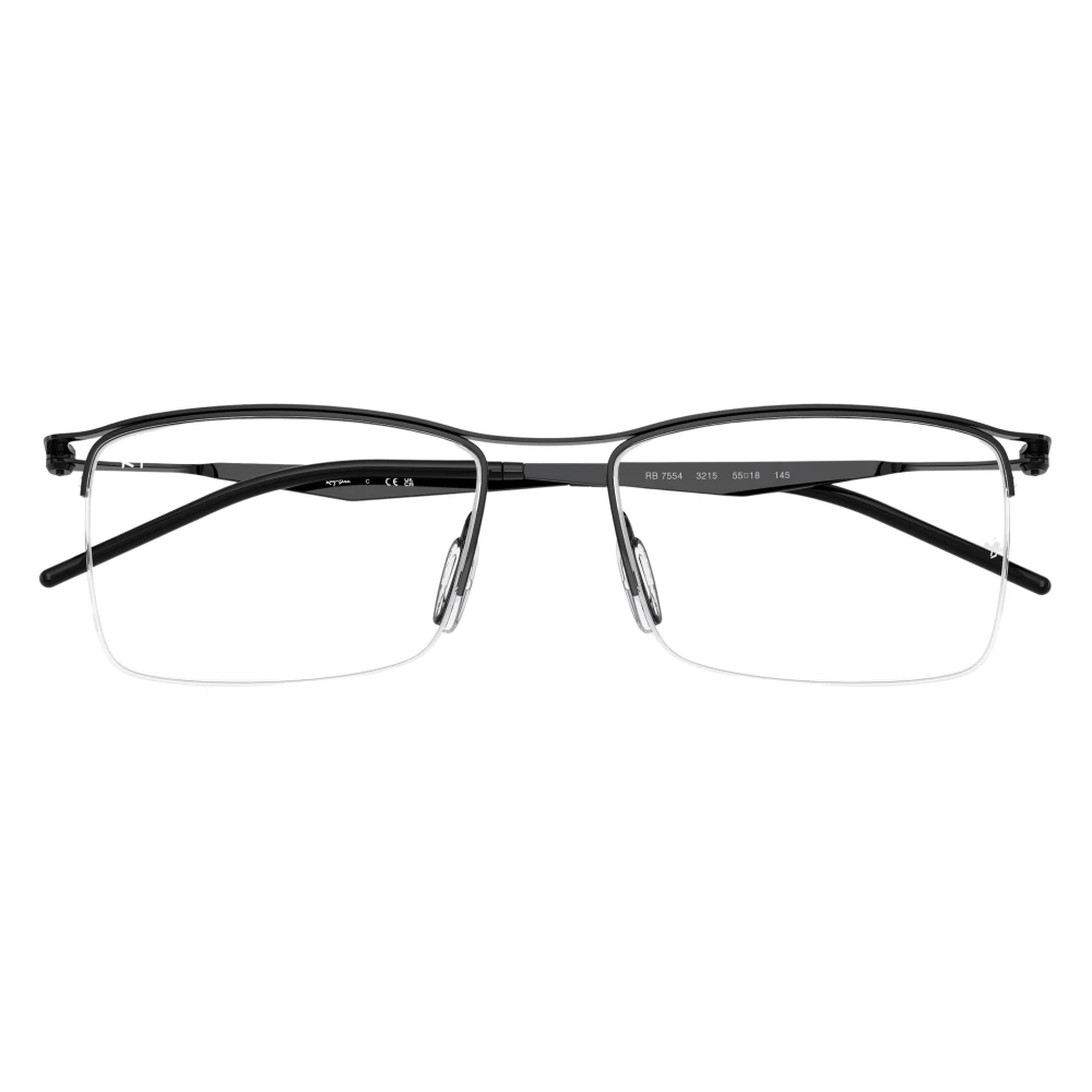 Ray-Ban Eyeglasses Optics - Black Frame Transparent Lenses Polarized 53-18, RB7554 - Image 3