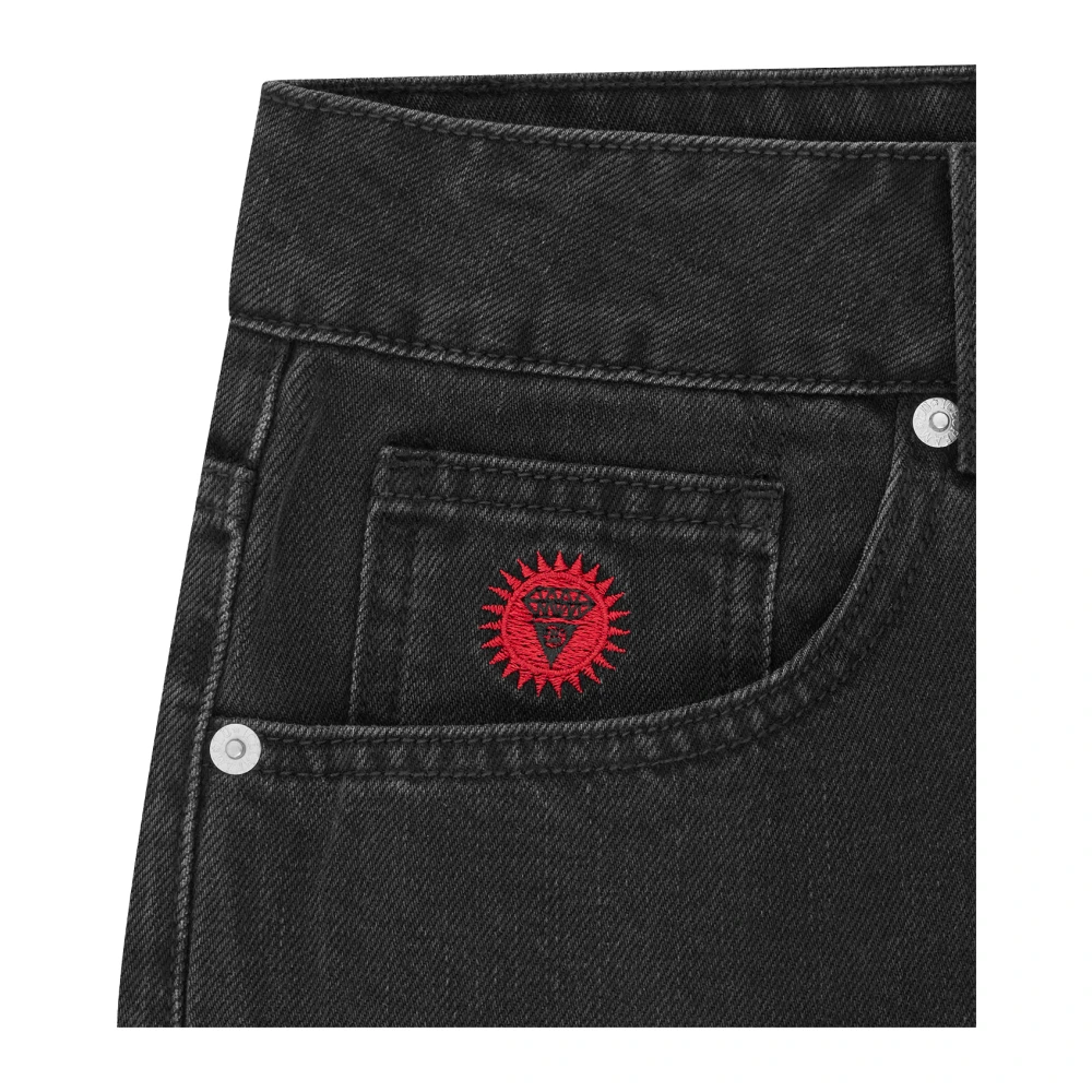Icecream Running Dog Denim Shorts Black Heren