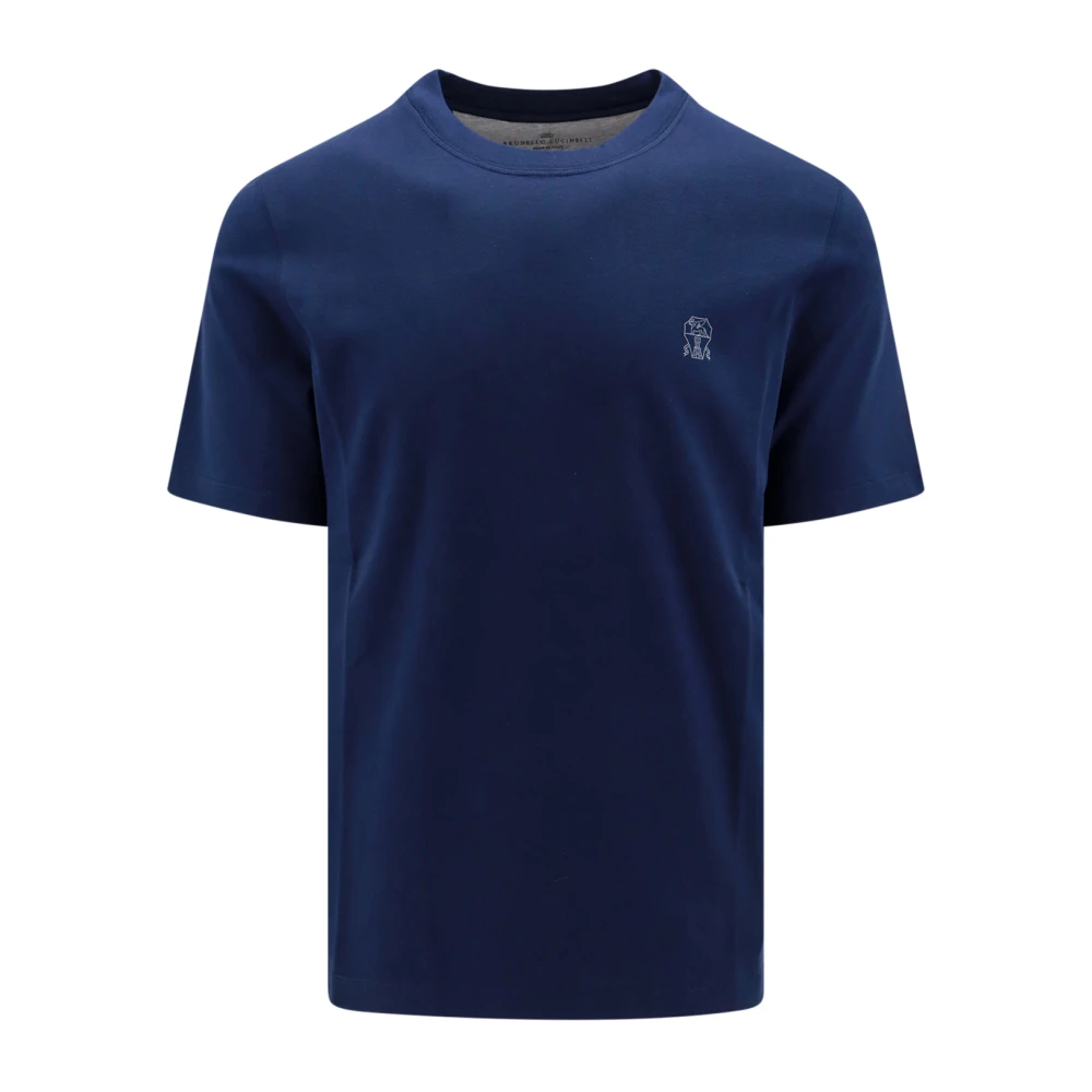 BRUNELLO CUCINELLI Blauwe Crew-neck T-shirt Blue Heren