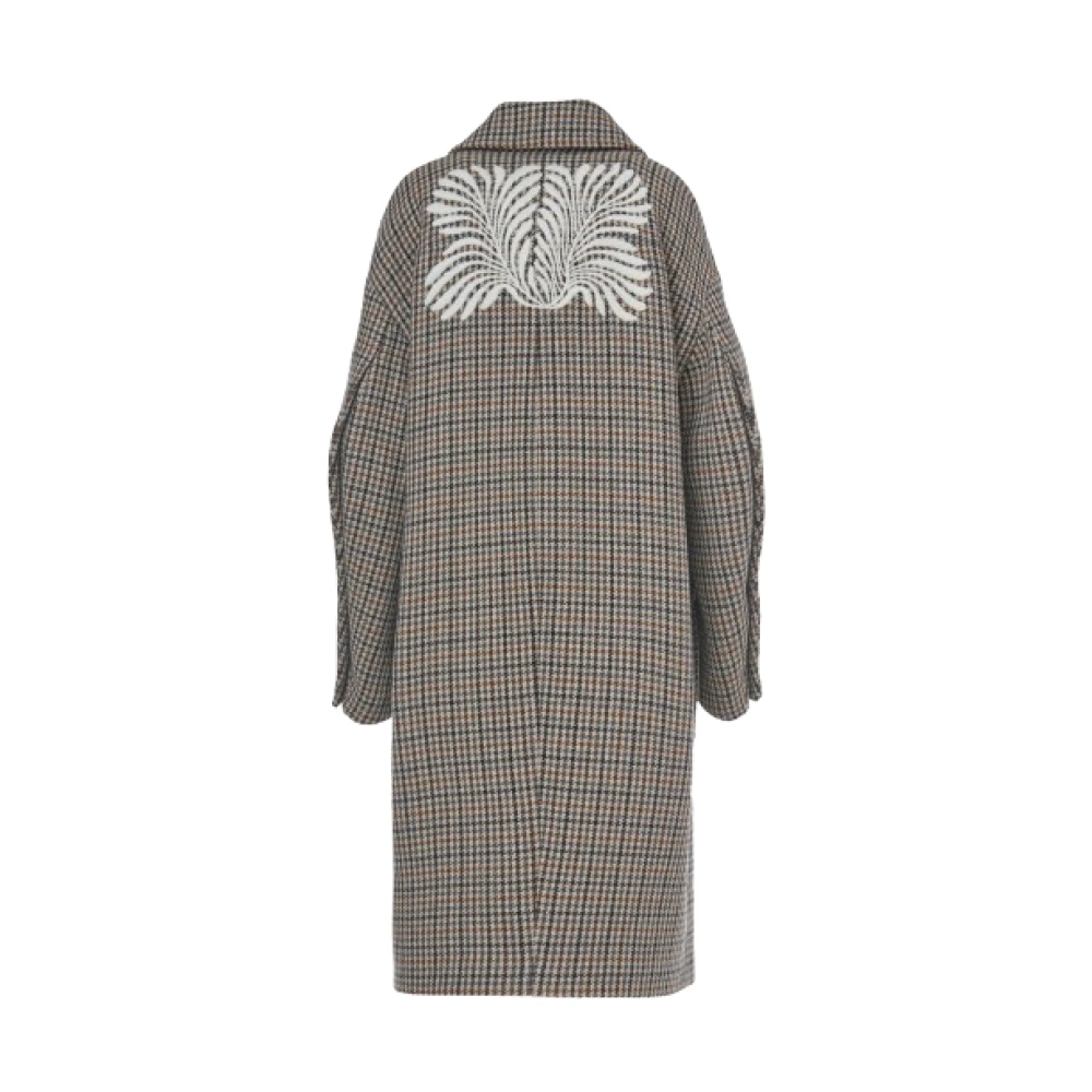 bazar deluxe Wollen Caban Jas Ruitpatroon Gray Dames