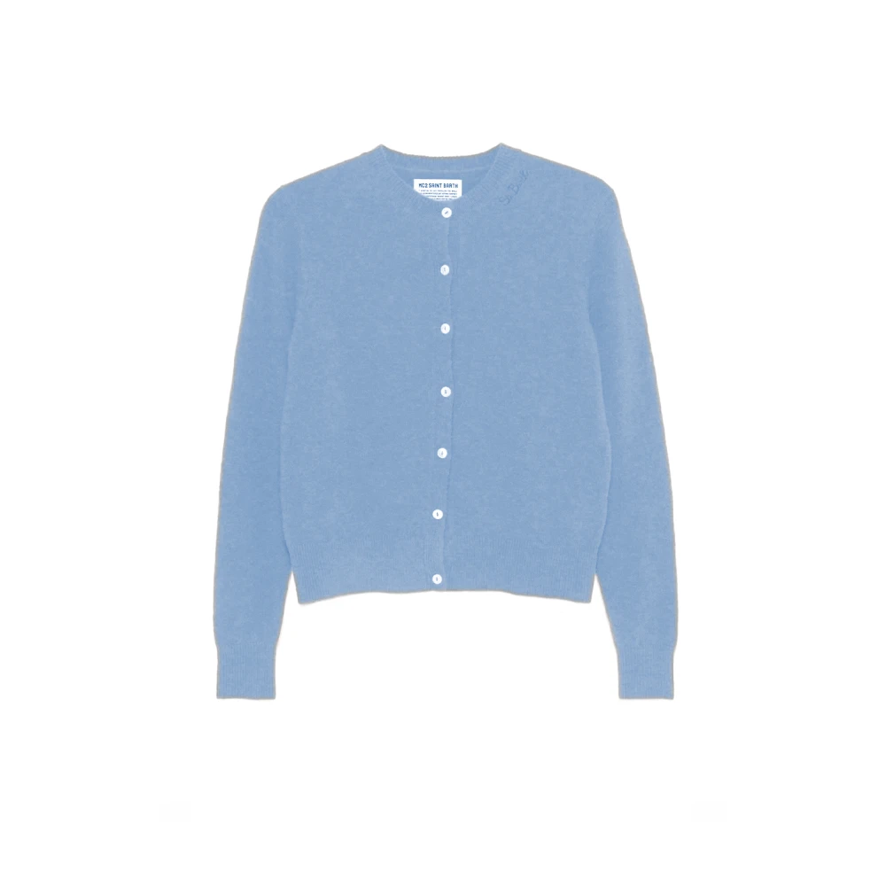 MC2 Saint Barth Elysee Cardigan met knoopsluiting Blue Dames