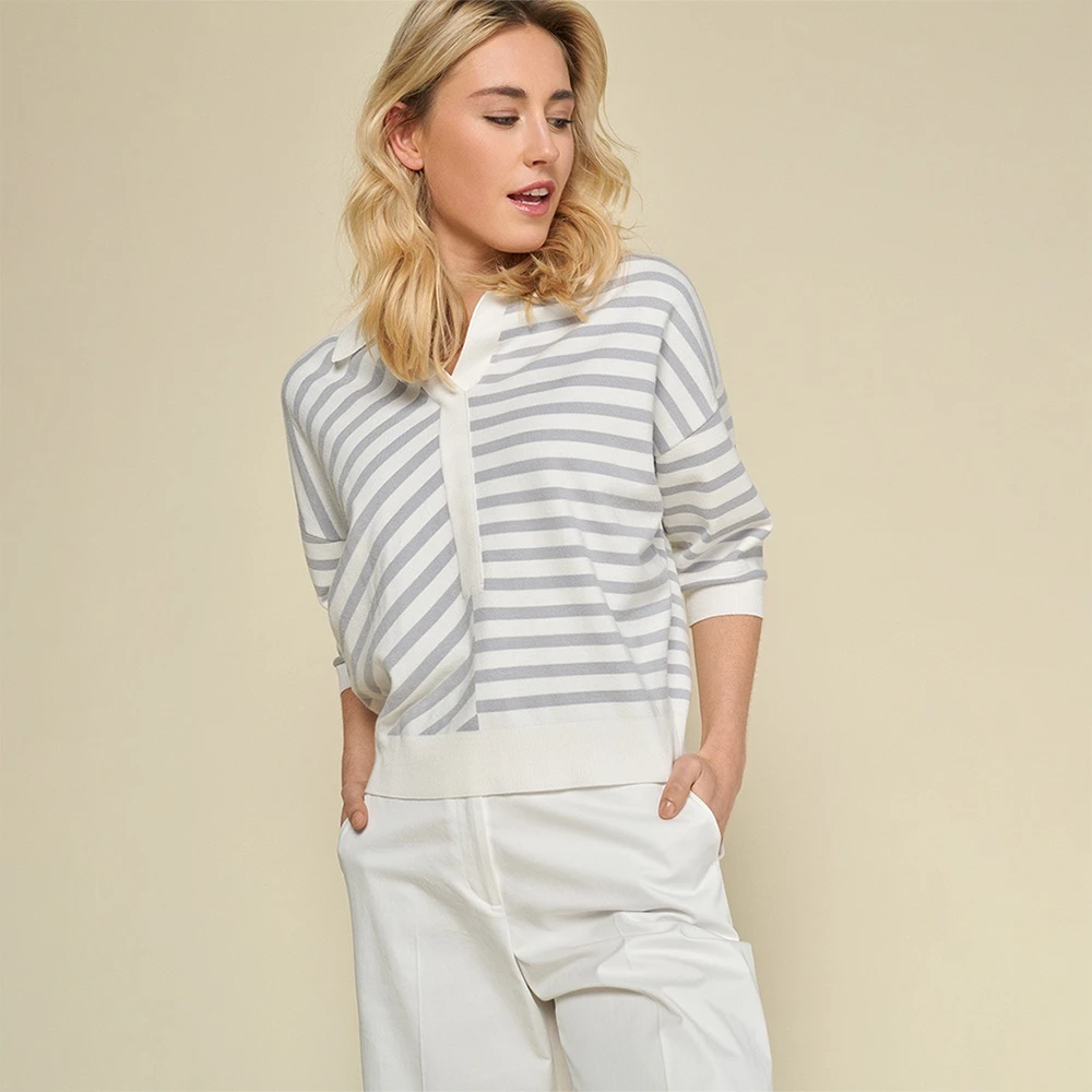 Marie Méro Gestreept Poloshirt Losse Pasvorm Multicolor Dames
