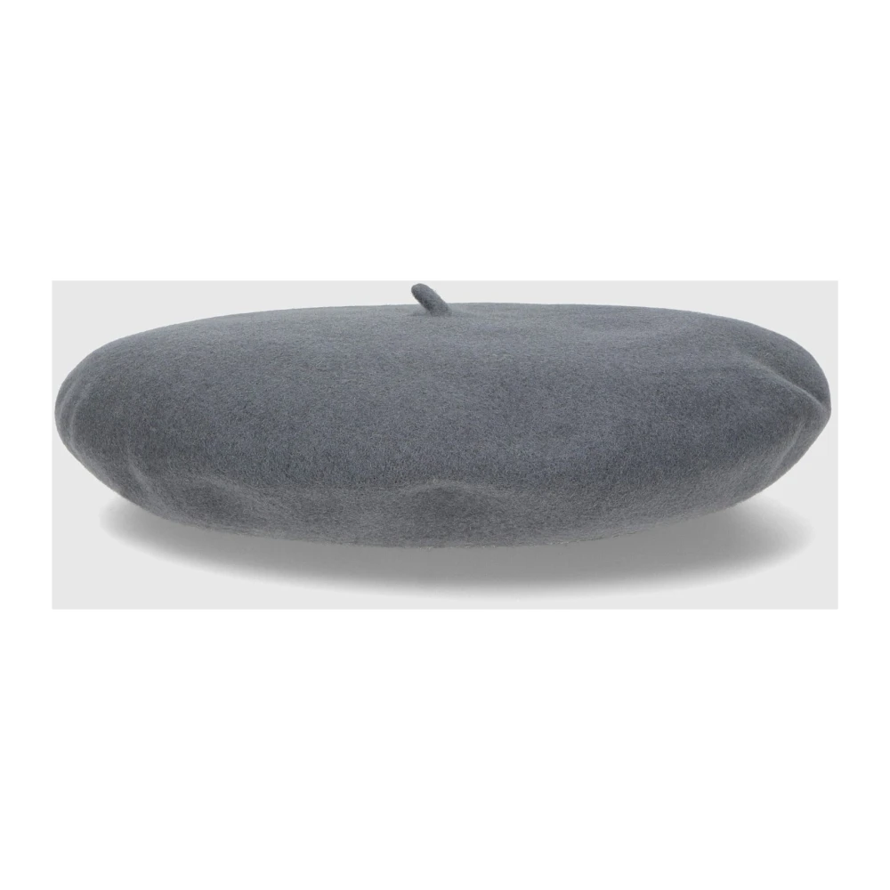 Borsalino Wollen Baret met Gouden Logo Gray Unisex