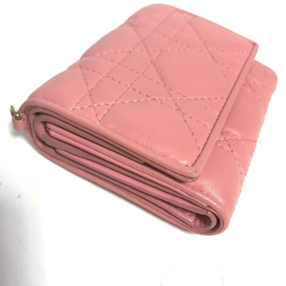 Dior Vintage Pre-owned Leather wallets Pink Dames