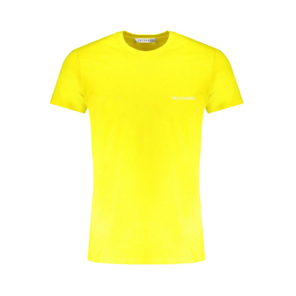 Trussardi Mannelijk Geel Tops Heren, L, Katoen, Katoenen T-Shirt
