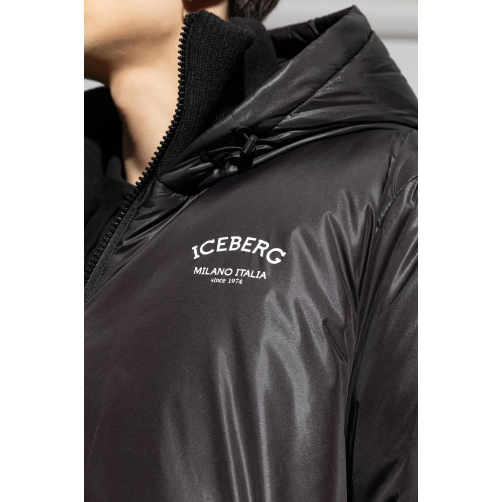 Iceberg Jas met logo Black Heren