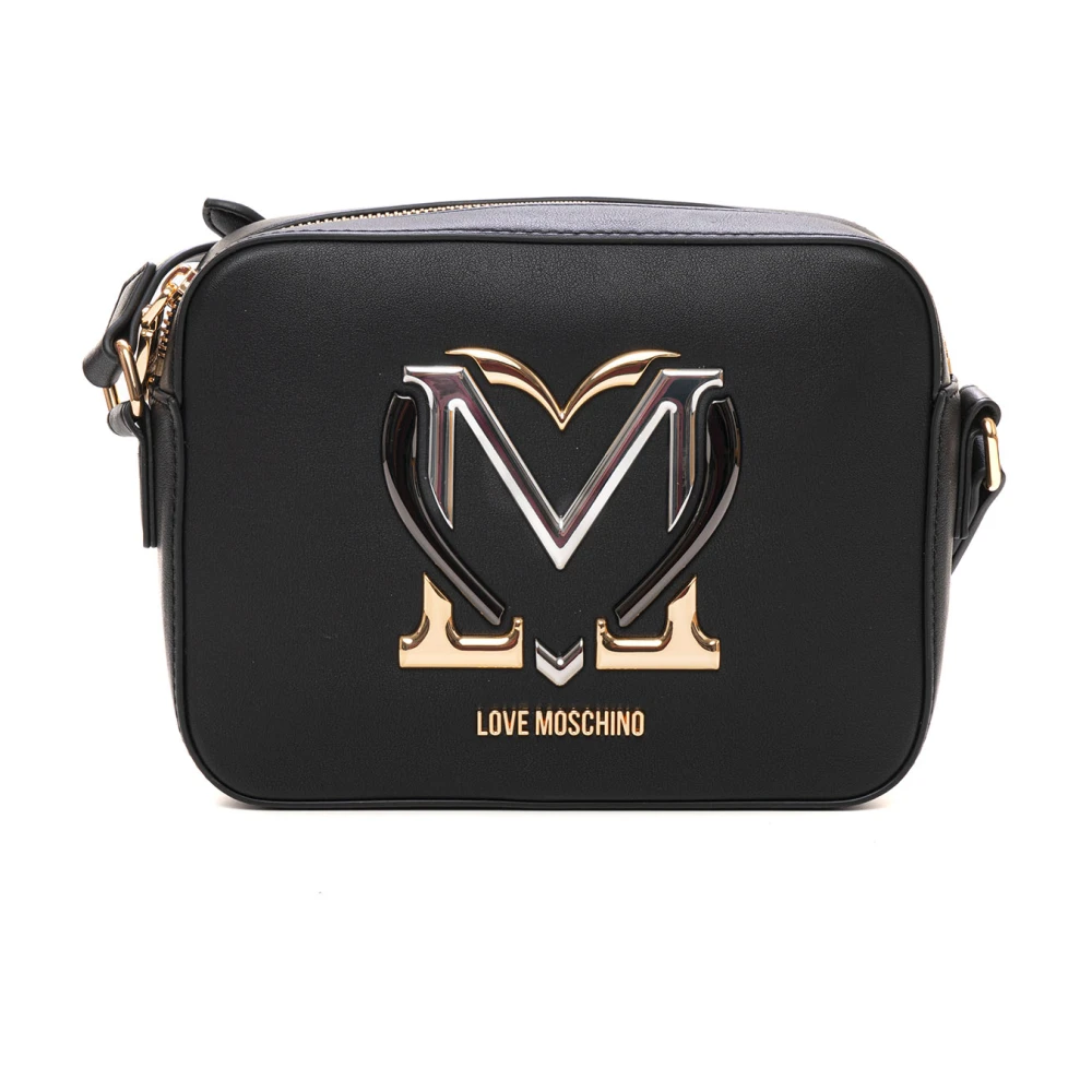 Love Moschino Verstelbare schouderband kleine tas met rits Black Dames