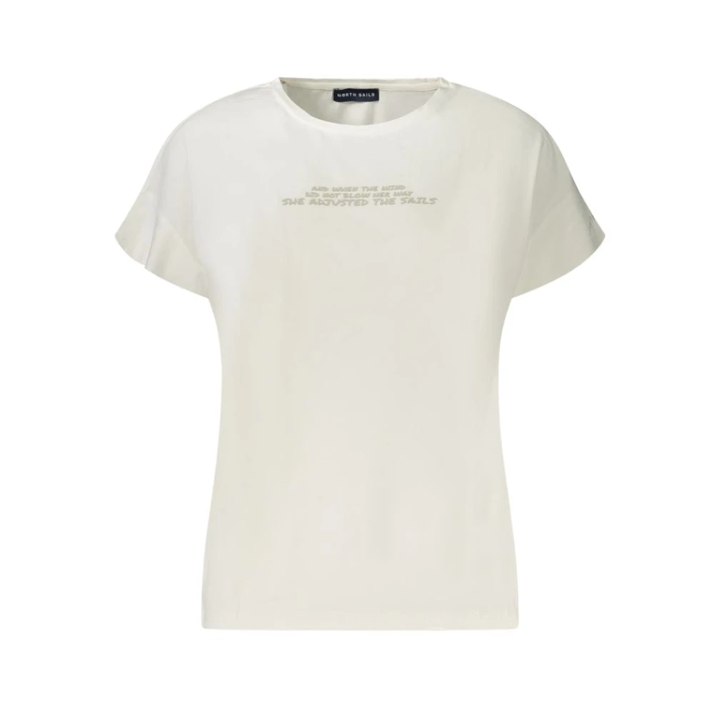 North Sails Women's White Cotton T-Shirt, T-Shirts, S, Tops
