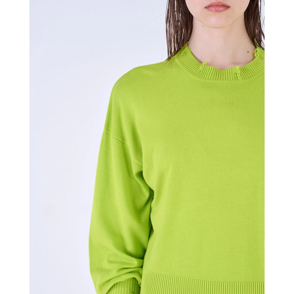 Silvian Heach Round-neck Knitwear Green Dames