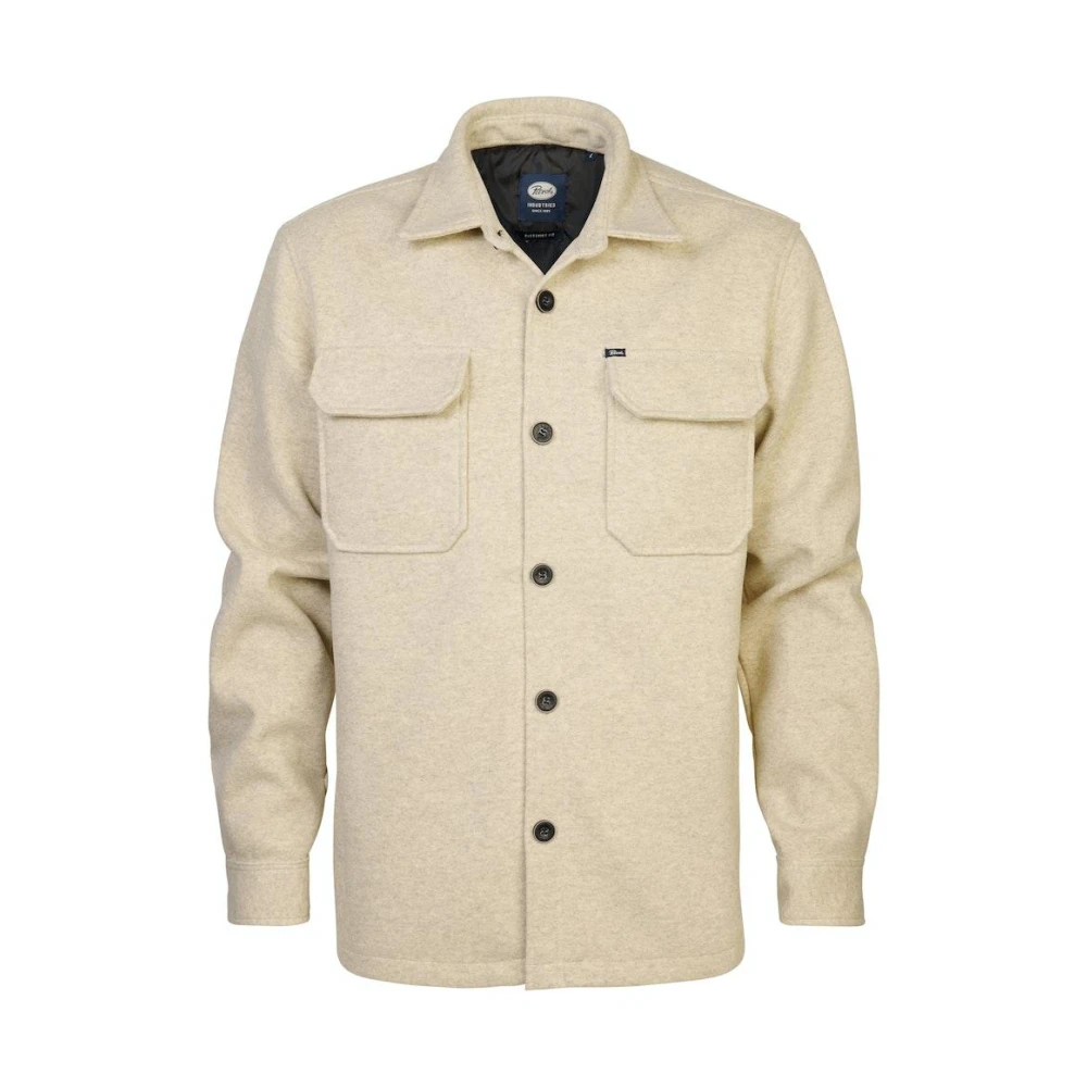 Petrol Heren Langemouwshirt in Ecru Beige Heren