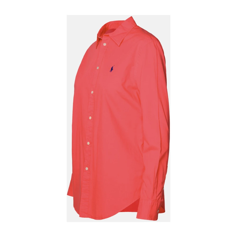Ralph Lauren Puntkraag Katoenen Overhemd Red Dames