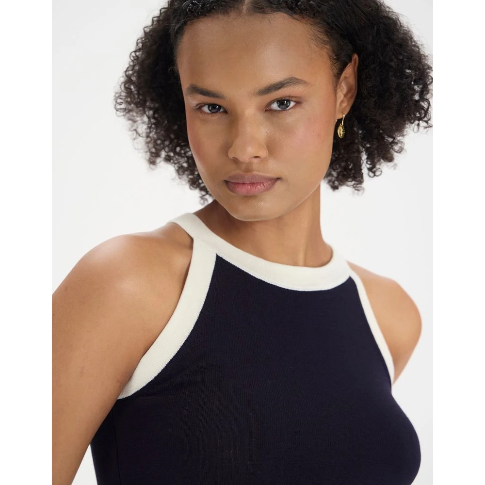 Ines De La Fressange Paris Alvaro top in marineblauw zijde en katoen Blue Dames