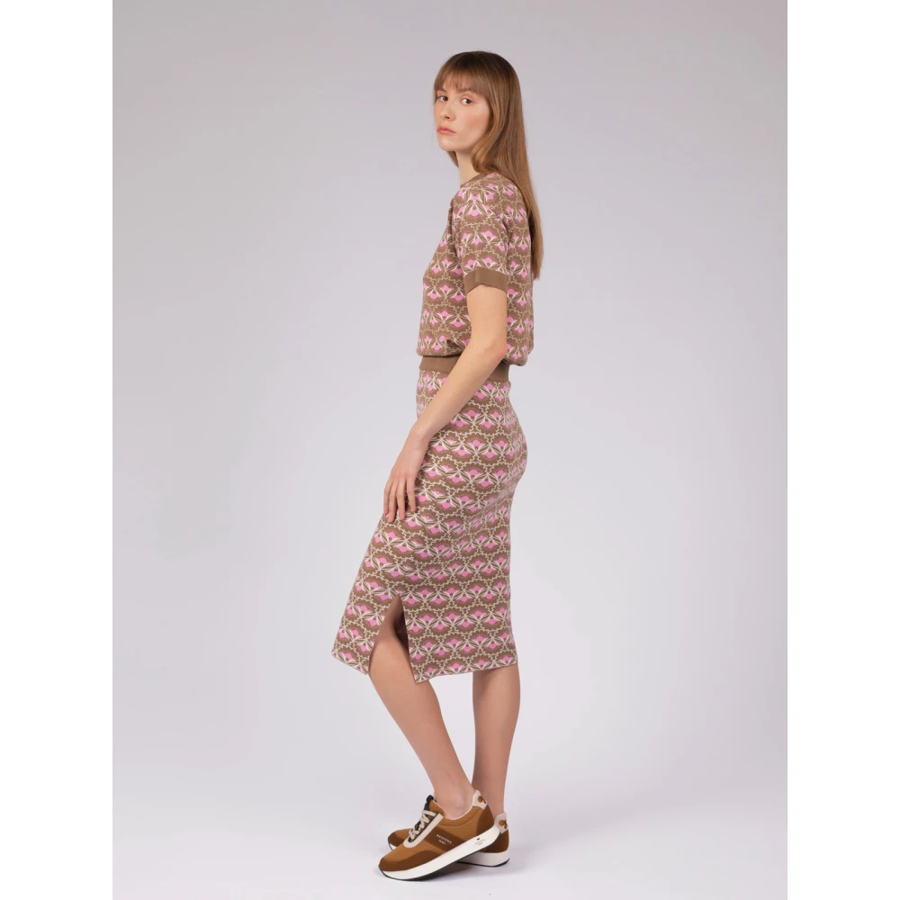 Max Mara Weekend Gebreide potloodrok in viscosemix Brown Dames