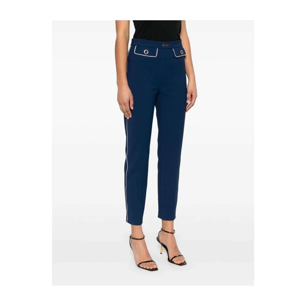 Elisabetta Franchi Blauw en witte broek Blue Dames