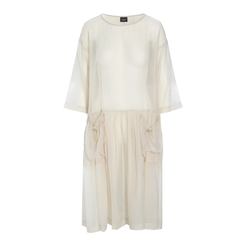 Bitte Kai Rand Luchtige Sukasu Jurk Ivory Beige Dames