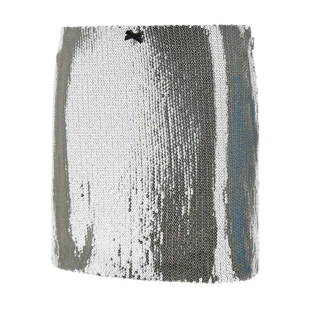 Rotate Birger Christensen Zilveren Mini Rok met Pailletten Gray Dames