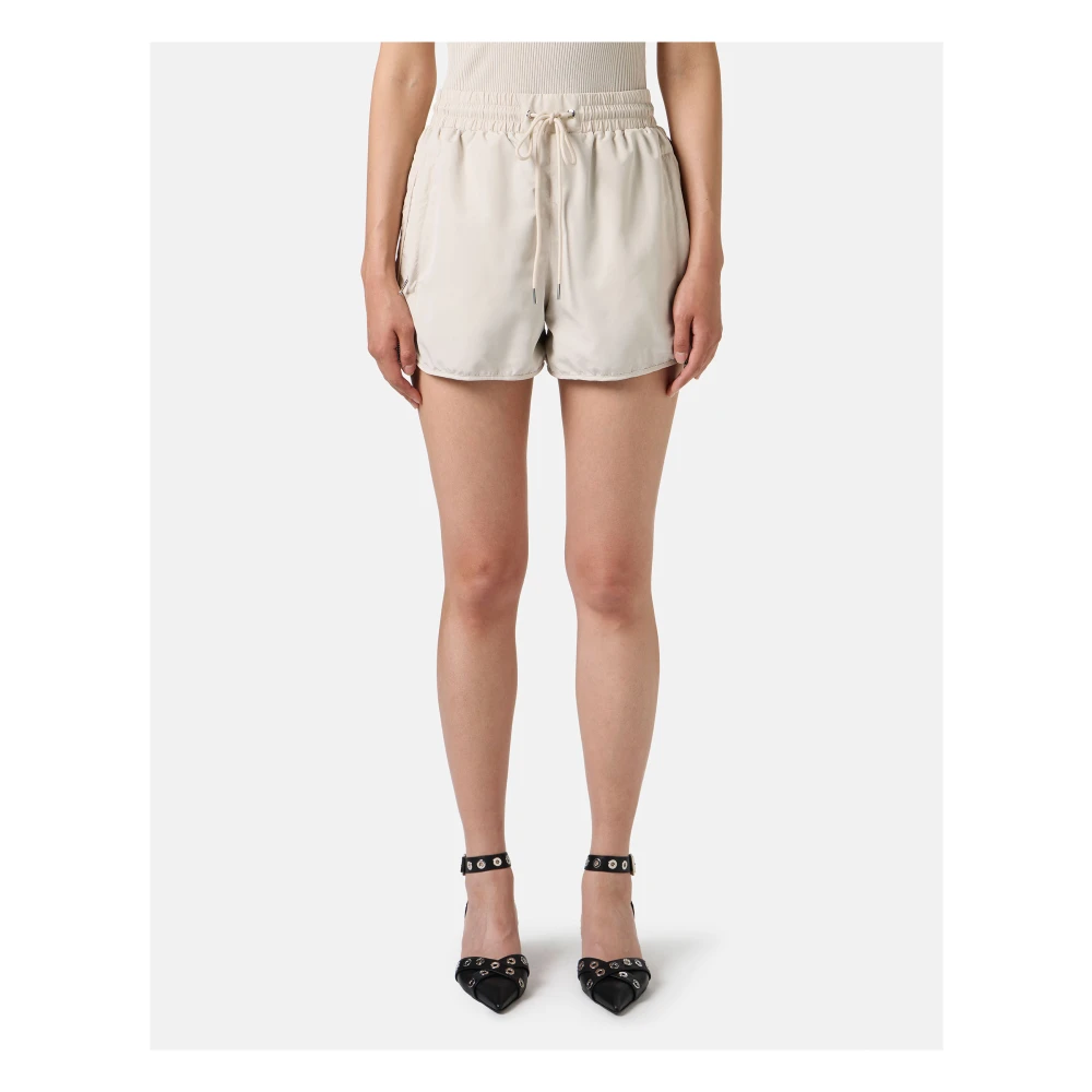Iceberg Actieve shorts in technisch nylon gevoerd met poedergekleurd gaas Beige Dames