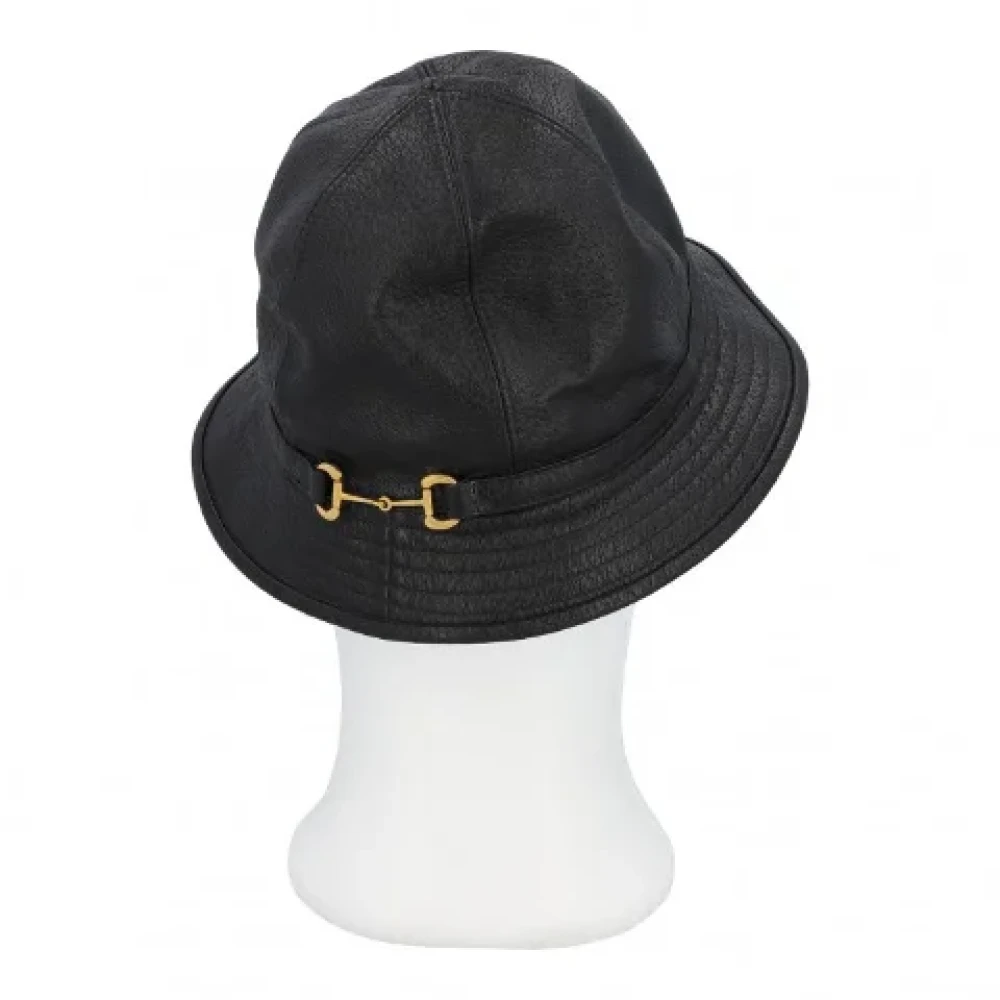 Gucci Vintage Pre-owned Leather hats Black Dames