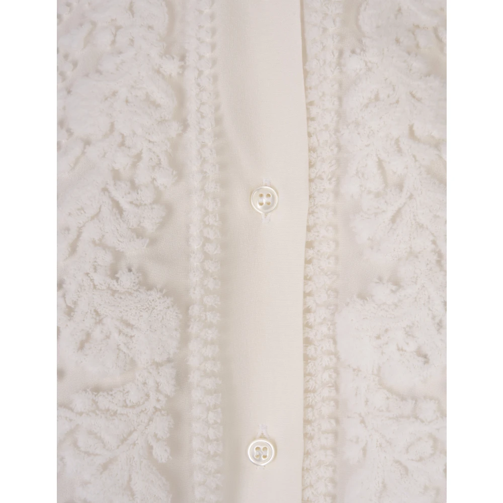 Ermanno Scervino Witte Zijden Geborduurde Blouse White Dames
